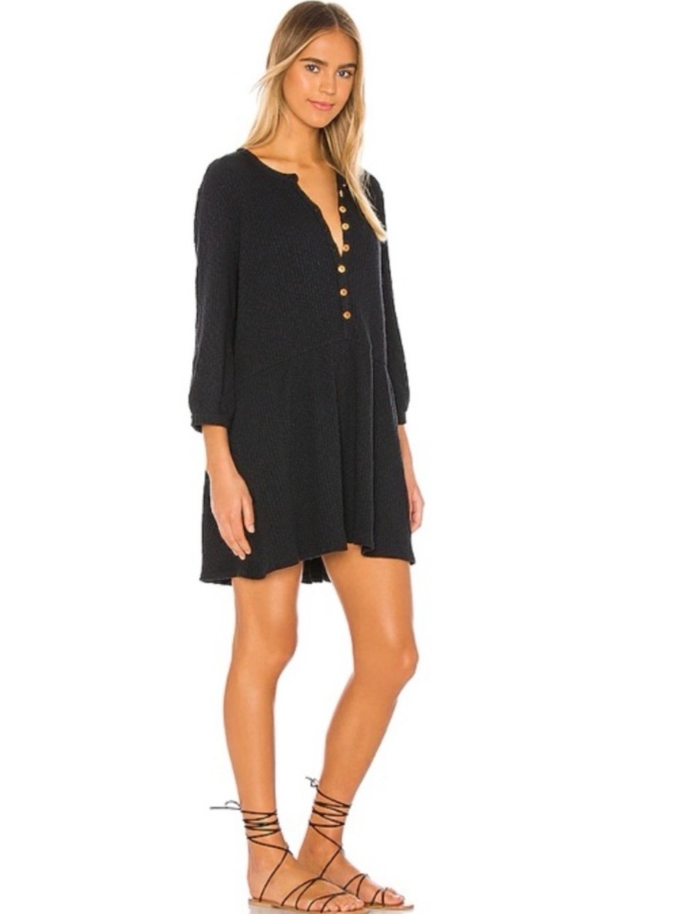 Free People Blossom Button-Up T-Shirt Dress